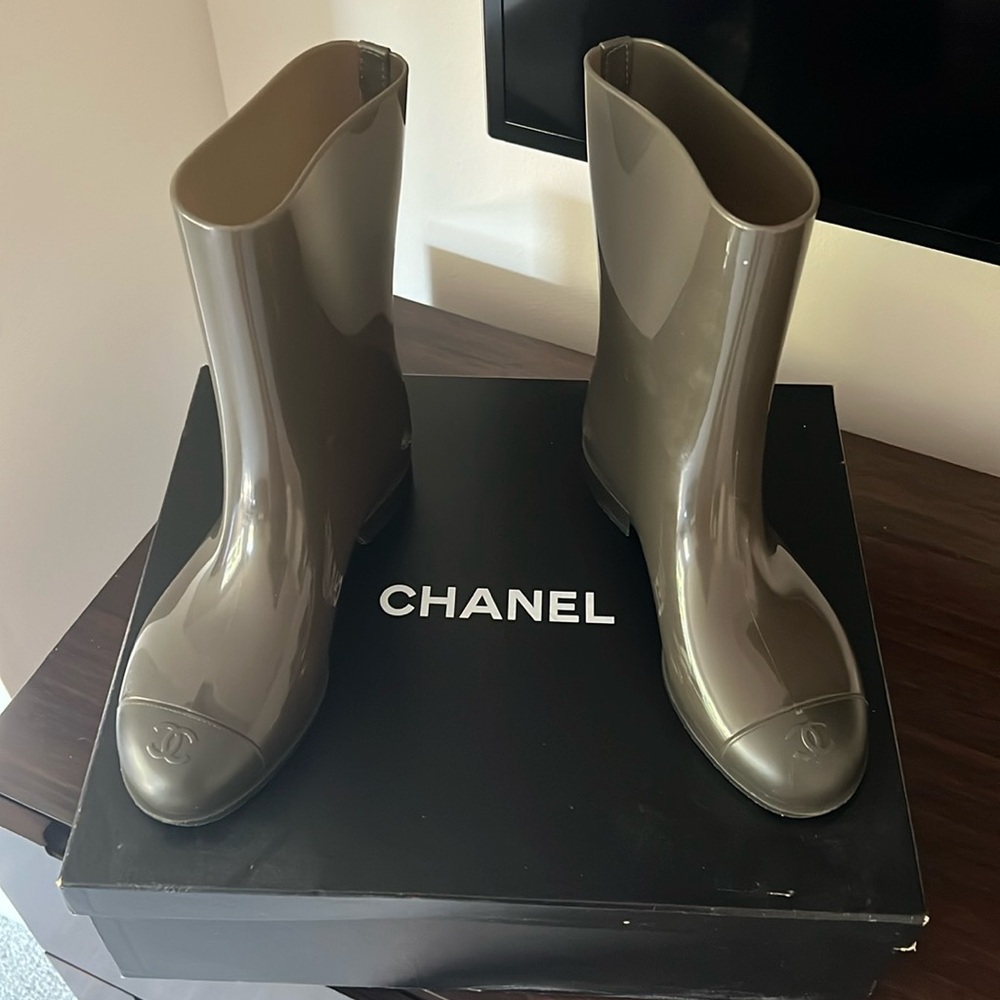 Chanel rain boots